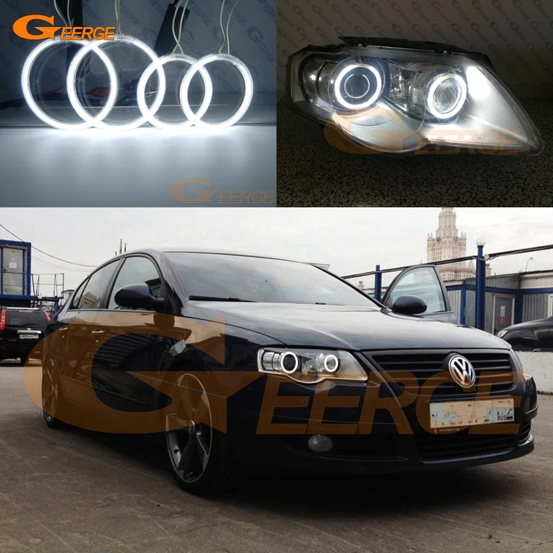 Для Volkswagen VW Passat B6 Magotan 2006-2010 ксеноновая фара отличное Ультра яркое освещение CCFL ангельские глазки комплект Halo Кольцо