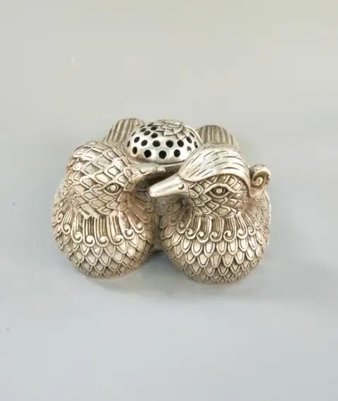 Китайский чистый белый медный мандарин утка благовония горелка ремесла