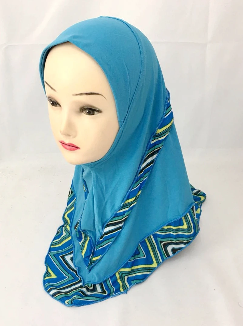 Модный детский цветочный мусульманский хиджаб для девочек исламский шарф