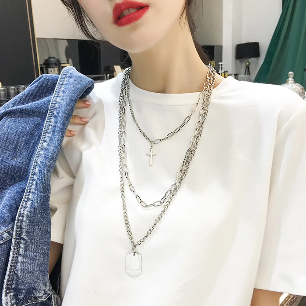 Новинка 2019 многослойное ожерелье в стиле хип хоп с длинной цепочкой