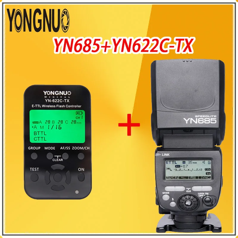 Беспроводная высокоскоростная вспышка YONGNUO YN685 TTL Speedlite встроенный ресивер + YN622C-TX