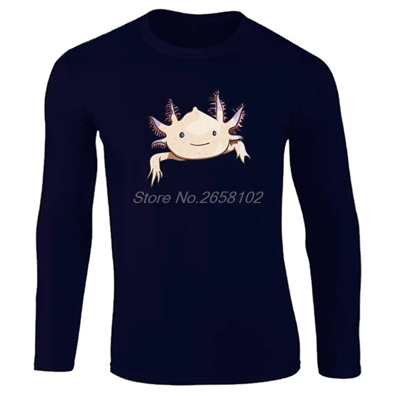 Axolotl друг Забавный мультфильм животных печать мужская футболка Повседневная