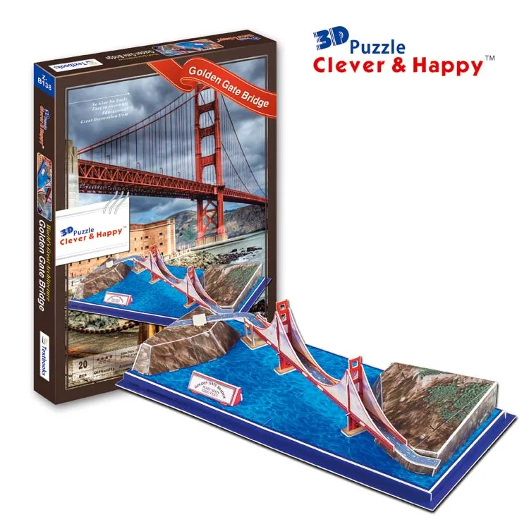 

Candice guo! 3D головоломка умный и счастливую бумага Модель для сборки Сделай Сам игрушка известный Мост Золотые ворота на день рождения, подарок...