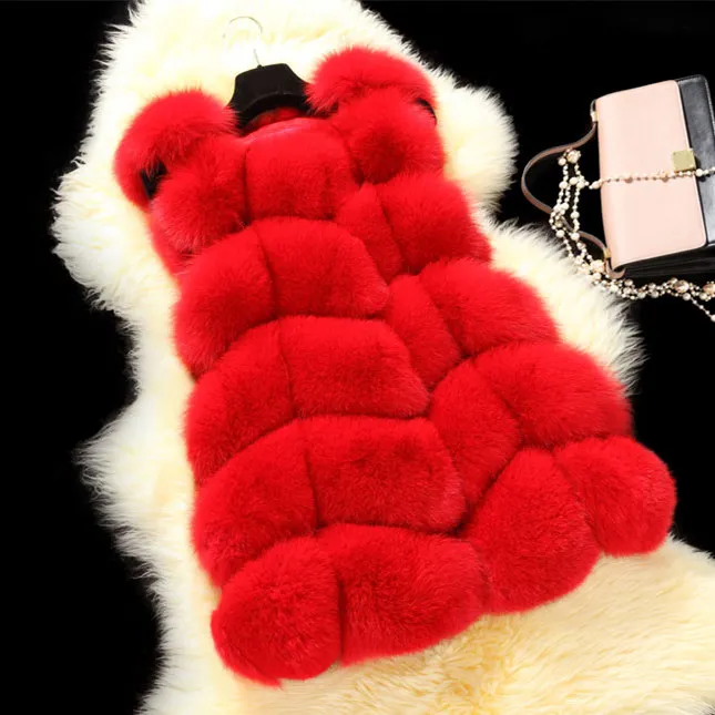 Женский зимний жилет из 100% натурального Лисьего меха роскошная Толстая теплая