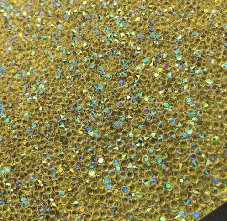 gold ab Стразы для обрезки, 1 лист/Лот, 24*40 см, дизайн ногтей, фон для фотосъемки, мигание, горячая фиксация, самоклеющиеся, сделай сам, сверкающий драгоценный камень, окантовка - Цвет: gold ab