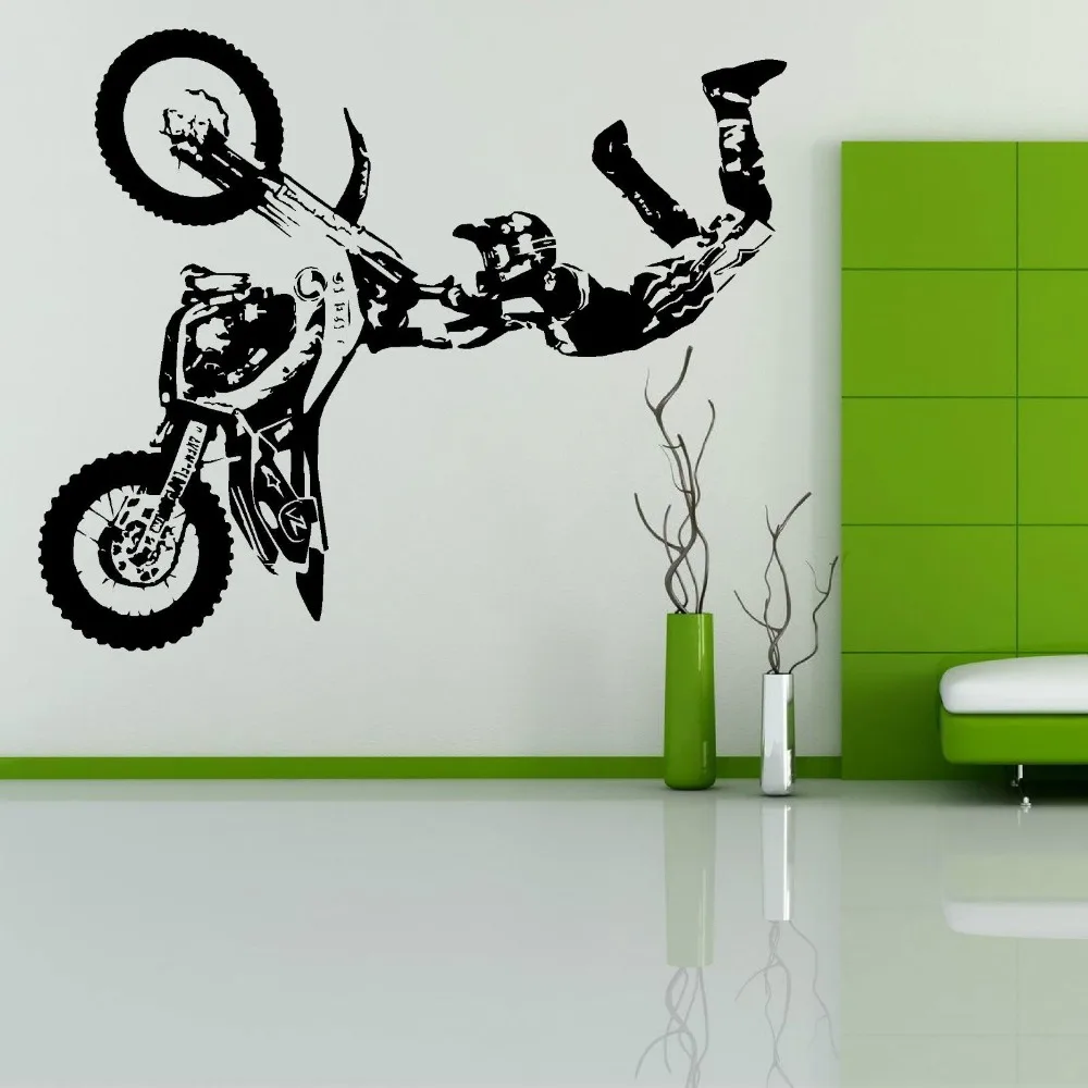 

VINYL MOTOCICLETTA X GIOCHI MX MOTOCROSS DIRT BIKE Wall Sticker DIY Art Motobike Rollover show Wall Mural M-168