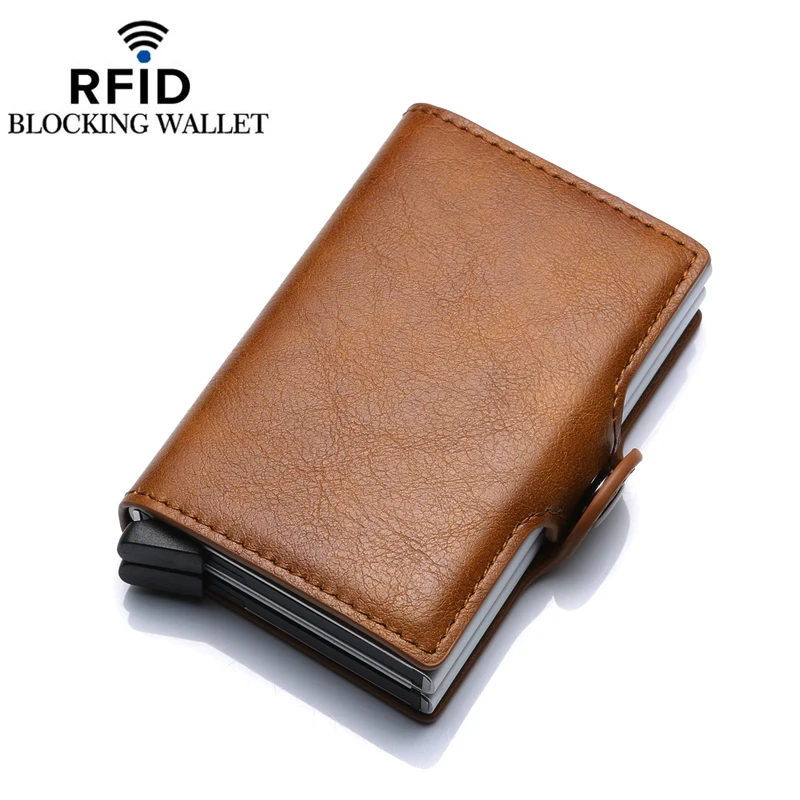 Оптовая продажа держатель для карт двойная коробка RFID Блокировка алюминиевая