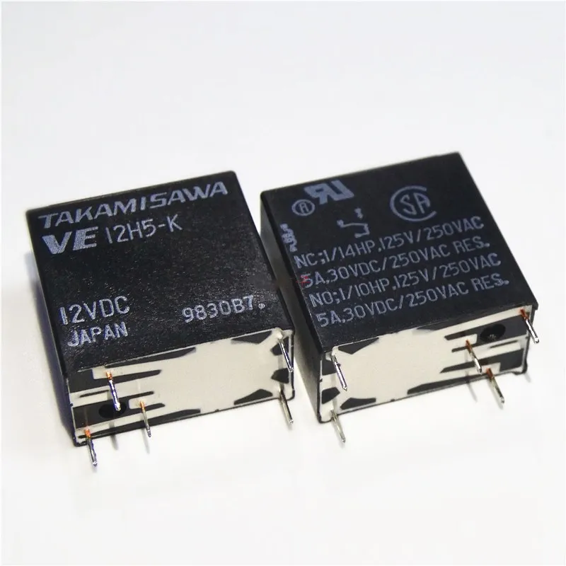 

NEW 12V relay VE12H5-K 12VDC VE 12H5-K VE-12H5-K 12V 12VDC DC12V 5A 250VAC 5PIN