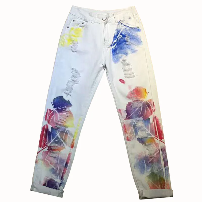 Женские джинсы с высокой талией новые модные весенние свободные эластичные