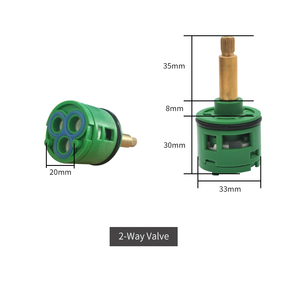 2way-green-35mm Душевой клапан Керамика кран картридж 2/3/4/5 способ душевой переключатель смесительный клапан крана Запчасти для смесителей размеры 31/35/44 мм - Цвет: 2way-green-35mm