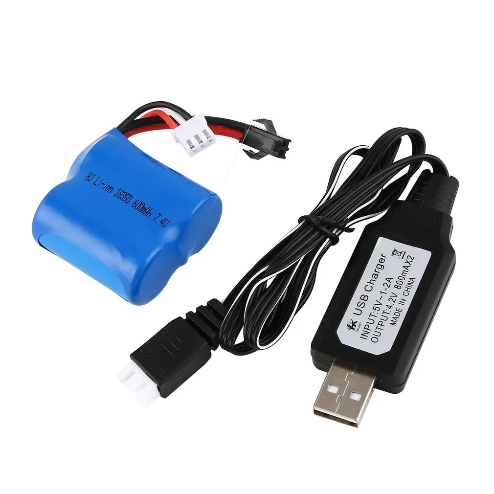 7 4 в 600 мАч баланс вилки литий ионный аккумулятор с USB зарядное устройство для RC