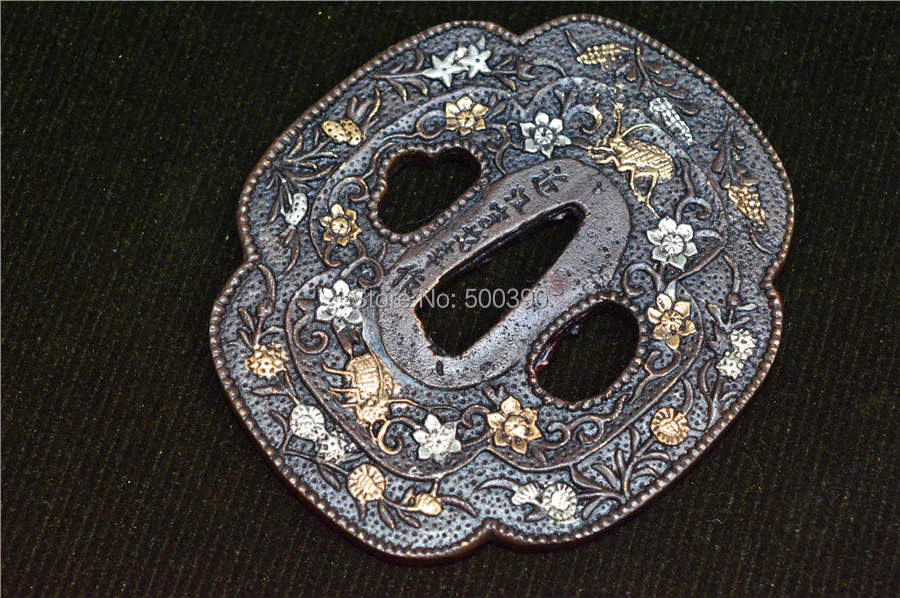Латунный защитный TSUBA для японского самурайского меча аксессуар катаны W/тема-TSUBA