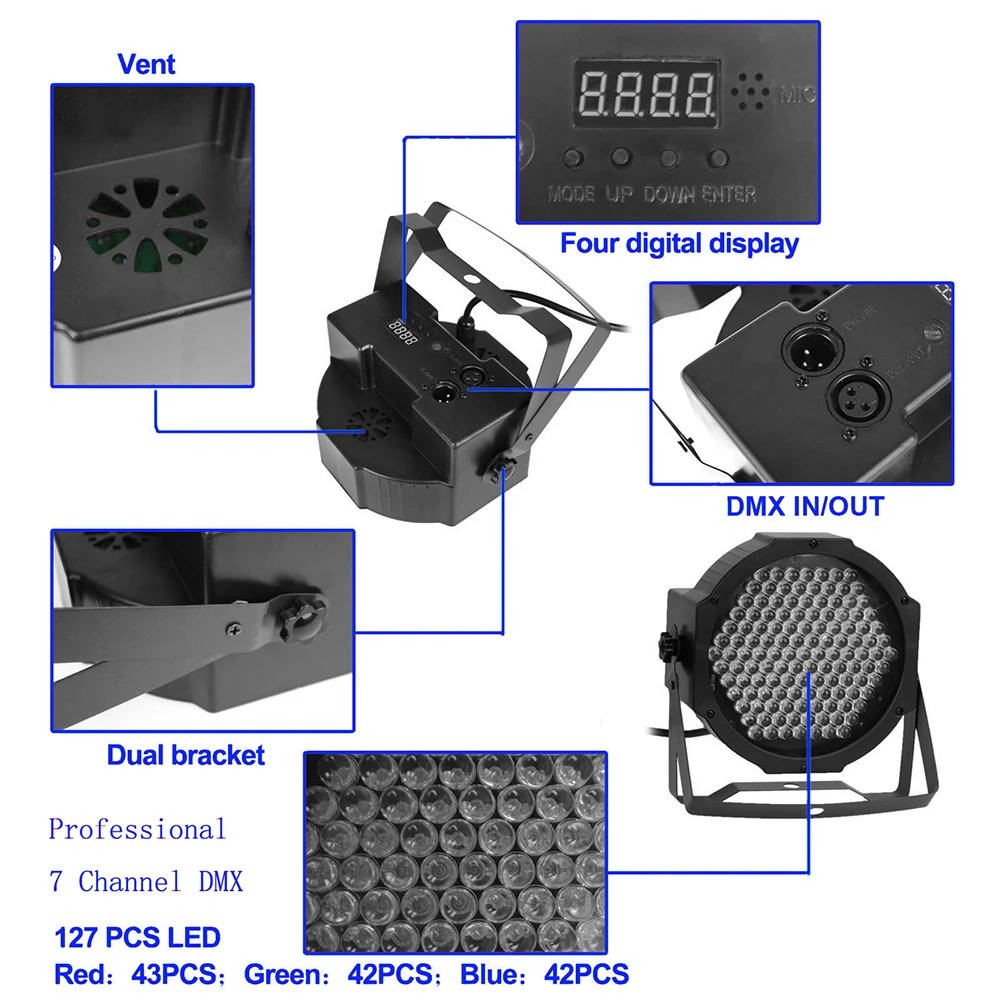 DMX512 127 RGB светодиодный эффексветильник цсветильник дискотека диджея вечеринка