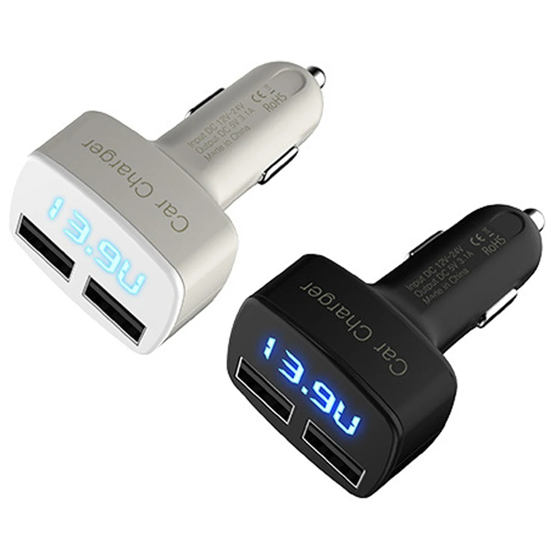 DC 5V 3.1A 4 в 1 светодиодный цифровой вольтметр Амперметр термометр двойной USB