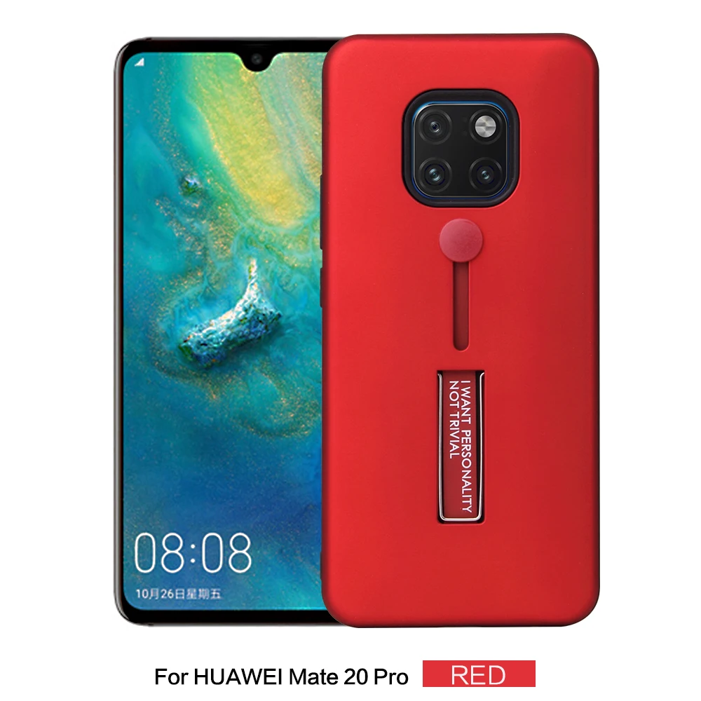 For Huawei Mate 20 Pro Fashion Matte PC Soft Silicon Ring Phone Cases Lite Case Hide Stand Holder Back Cover |