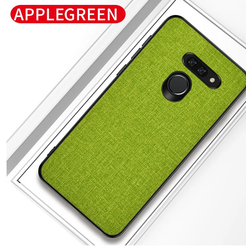 Green Тонкий тканевый чехол для LG Stylo 5 V40, роскошный кожаный чехол s, гибридный мягкий силиконовый чехол+ жесткий защитный чехол для телефона - Цвет: Green