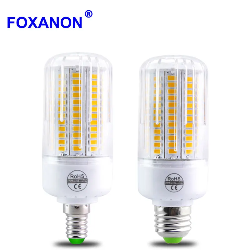 Светодиодная лампа накаливания Foxanon с чипом E27 E12 высокой яркости 5730 110 В 24 30 42 64 80 89