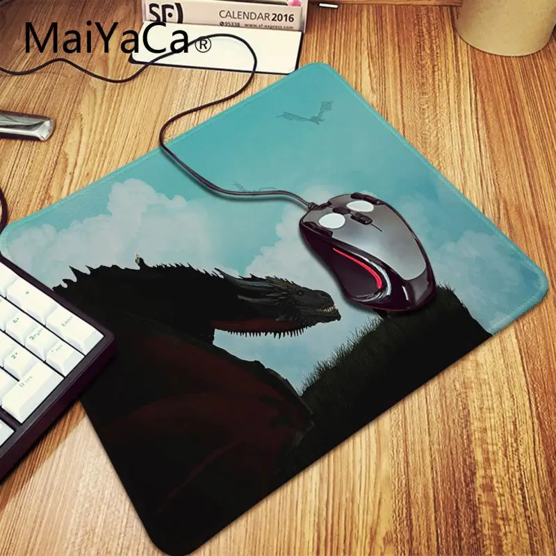 Lock Edge 18x22cm Maiyaca Игра престолов дракон Противоскользящий резиновый игровой коврик для мыши xxl скоростная клавиатура мышь mat30x70cm ноутбук ПК Настольный коврик - Цвет: Lock Edge 18x22cm