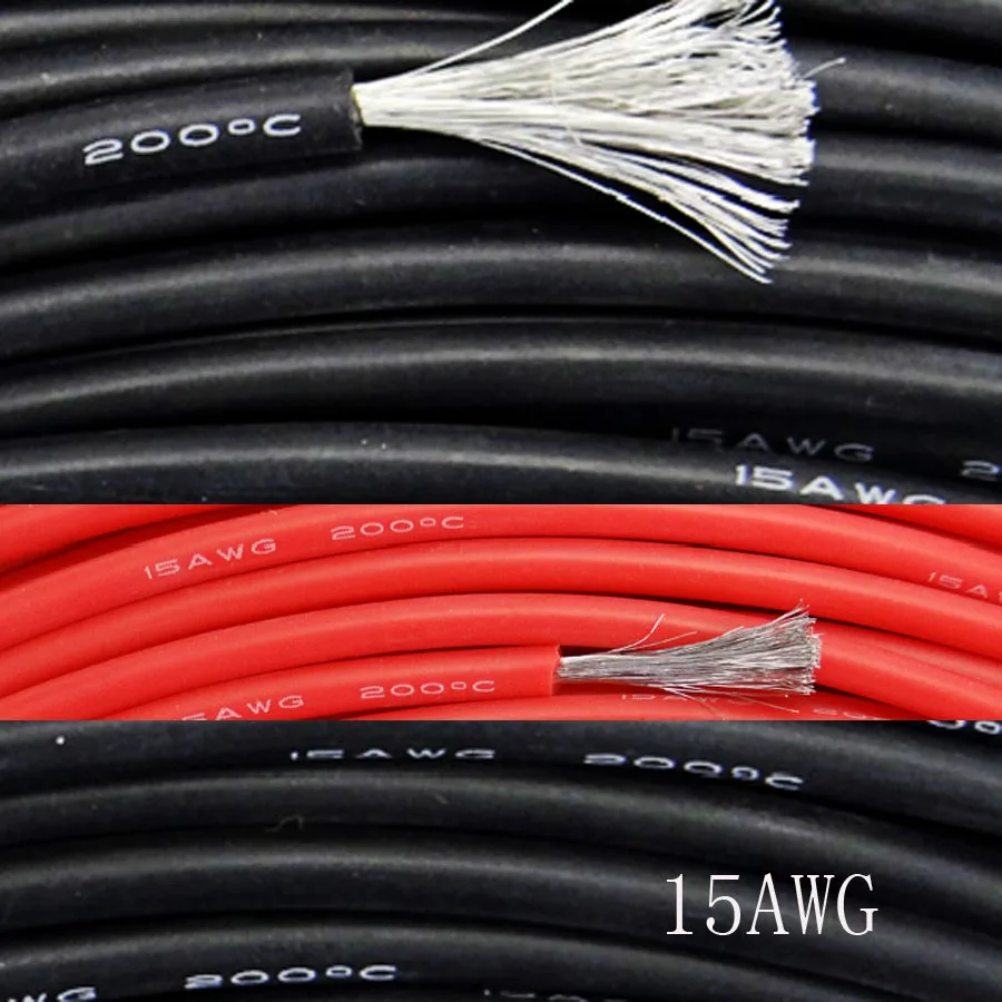 Силиконовый провод 15AWG 10 метров сверхгибкий кабель 1 5 мм2 для