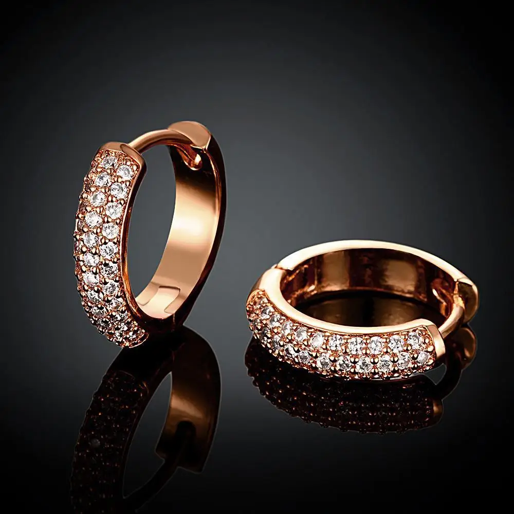 Rose Earrings 3 Rows CZ crystal Ear Clip For Women JY0153 | Украшения и аксессуары