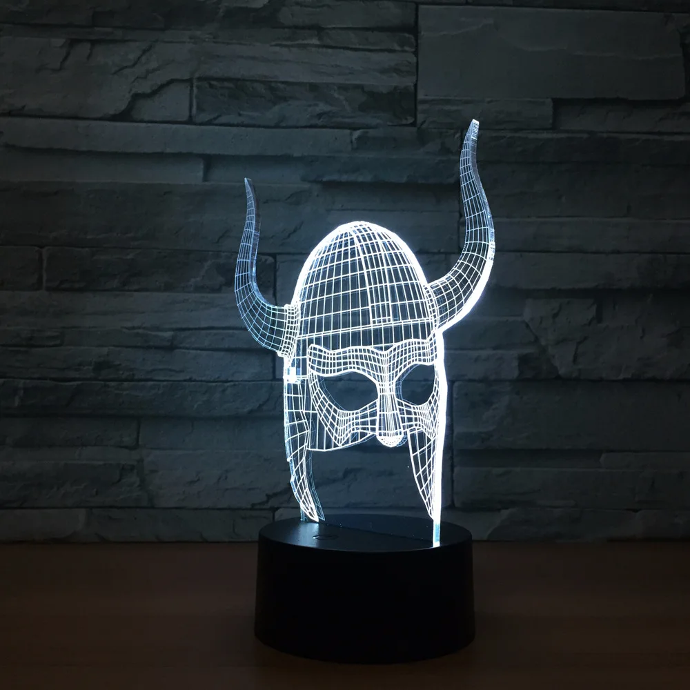 Креативная маска викингов модель 3d светодиодных ламп постепенное изменение