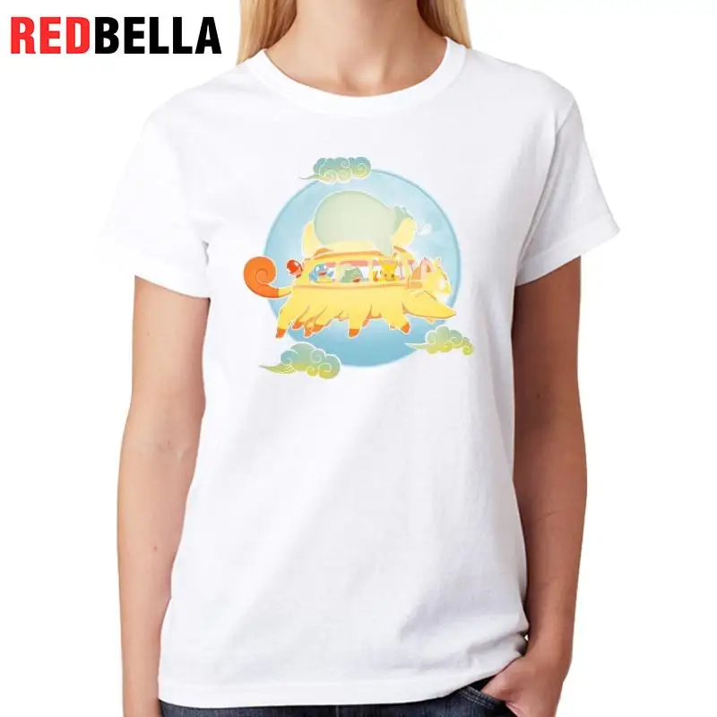 REDBELLA Забавный Тоторо футболка Femme желтый котобус облако персонажа из мультфильма