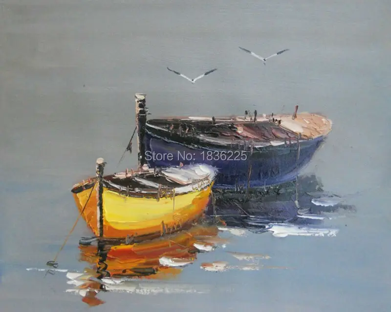 Современная Абстрактная Декоративная картина маслом ручной работы с морским