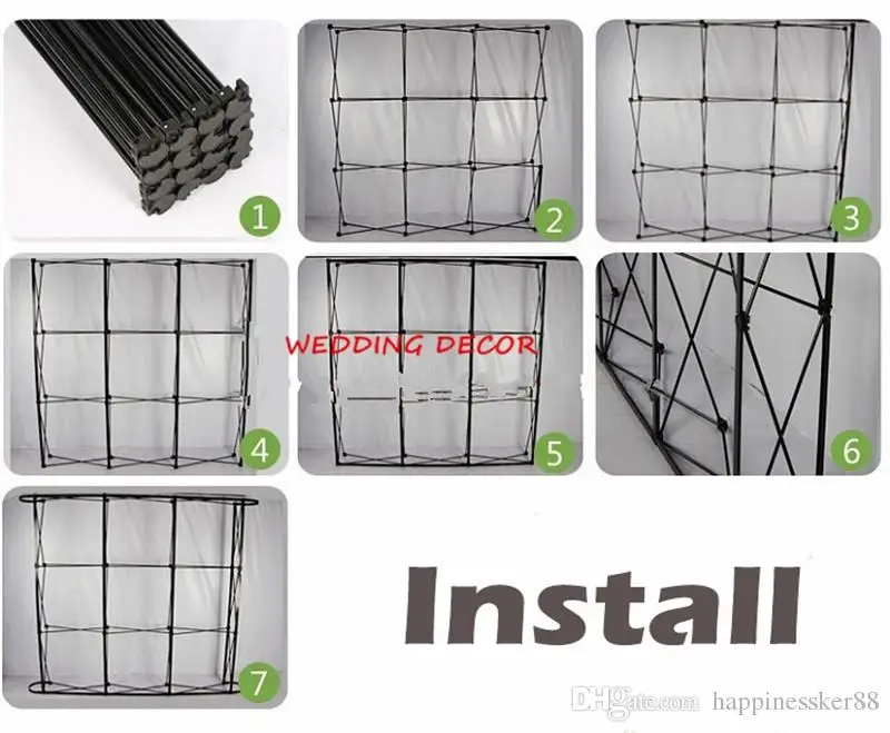 

New arrival Wedding Flower Wall with Stand Black Iron Folded Pipe Flower Frame For Wedding Party Decoration Supplies