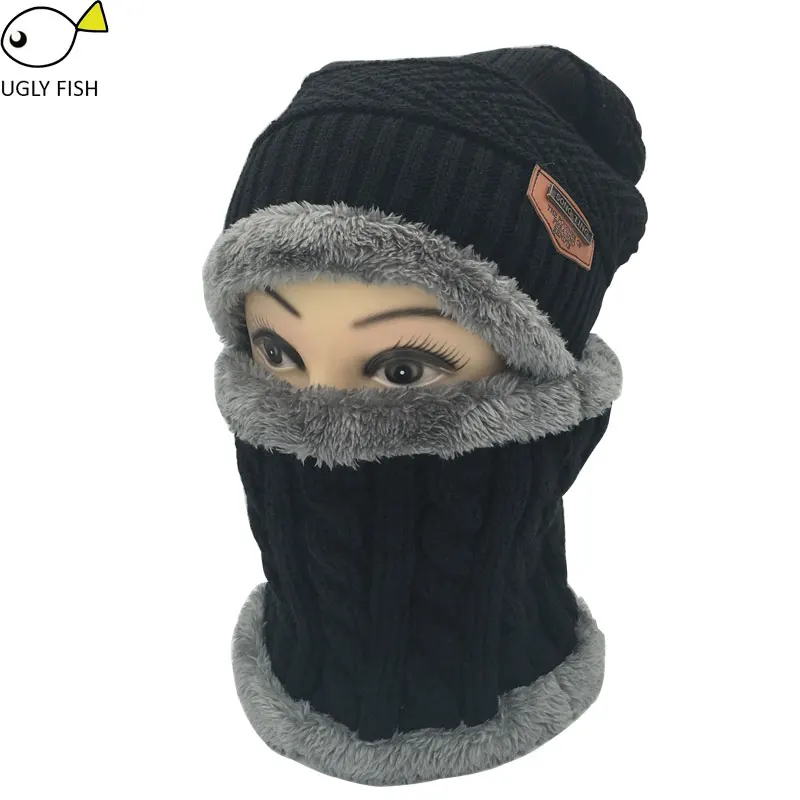 black neck warmer Шею теплым шапка вязаная шапка шарф шапка из двух частей Зимние Шапки Для мужчины Шапки шапка мужская вязанная Зимняя Шапка Флис Вязать Hat балаклава шапки женские зимние шапка мужская зимняя шапка зимняя мужская - Цвет: black neck warmer
