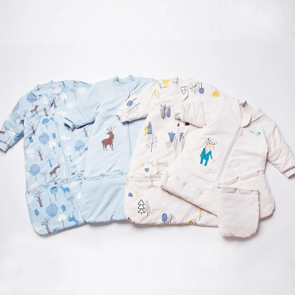 Хлопковая одежда для малышей вязаный стеганый детский спальный конверт сезон