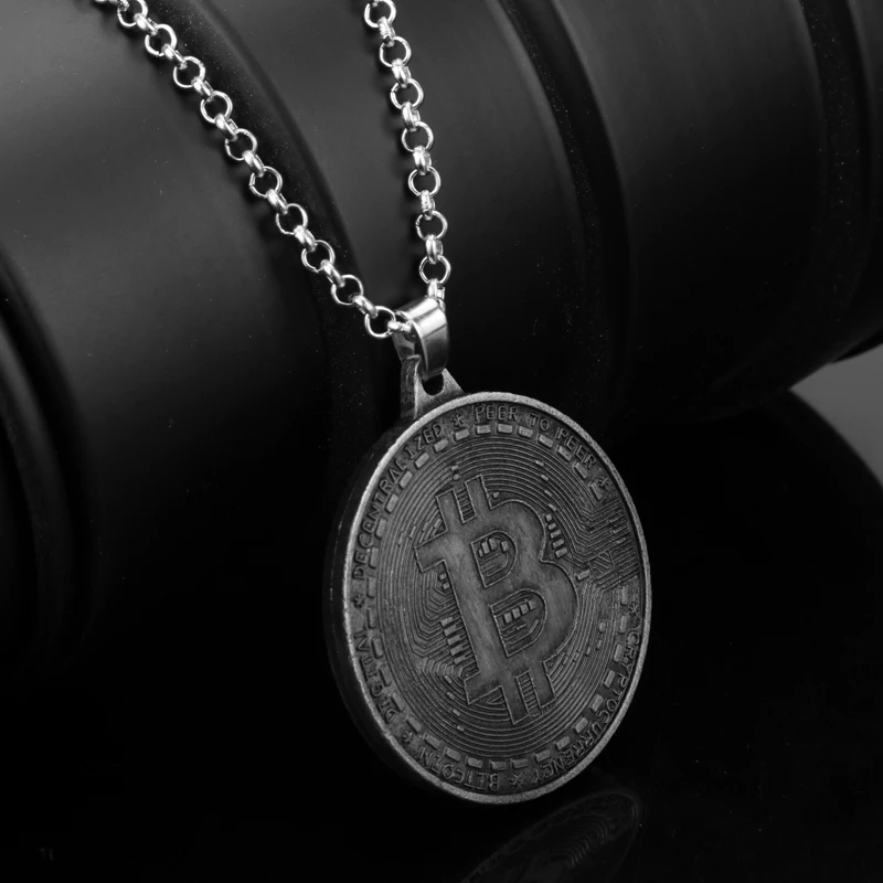 Новый дизайн античное ожерелье с подвеской в виде биткоина модные европейские