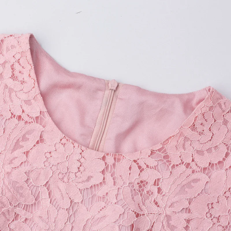 Женское кружевное платье с ресничками розовое большого размера лето 2021 | Женская