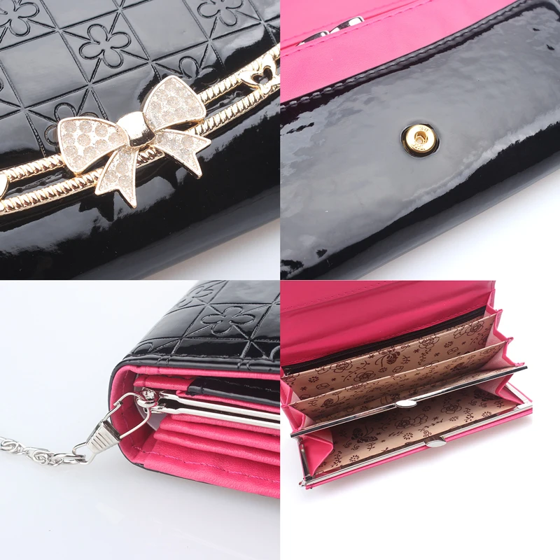 2018 Fashion PU Leather Women Wallet Long Purse Flower Embossing Female Zipper Money Clips Woman Cards Hasp Clutch | Багаж и сумки