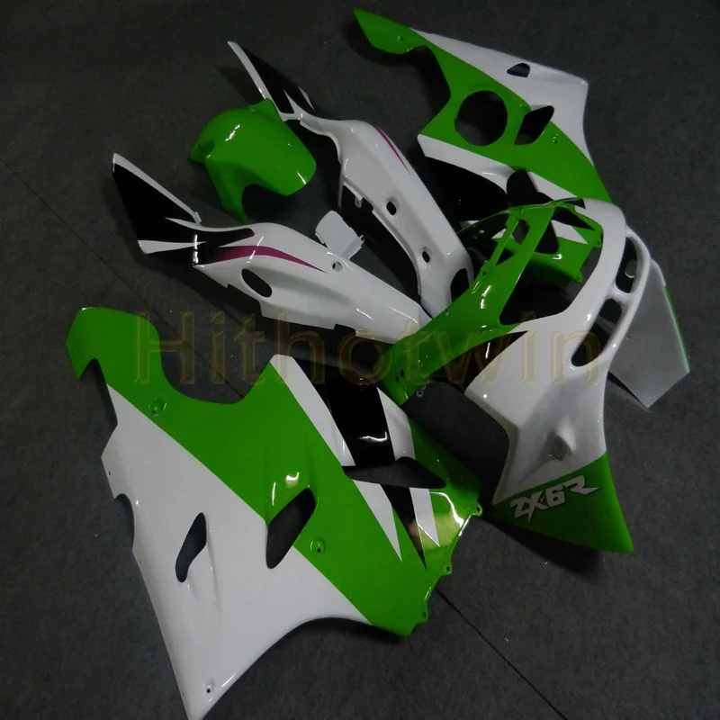 L Пользовательские мотоцикла обтекателя Для KAWASAKI ZX6R 1994 1995 1996 1997 ZX 6R+ винты+ зеленые шорты, набор для тела - Цвет: L
