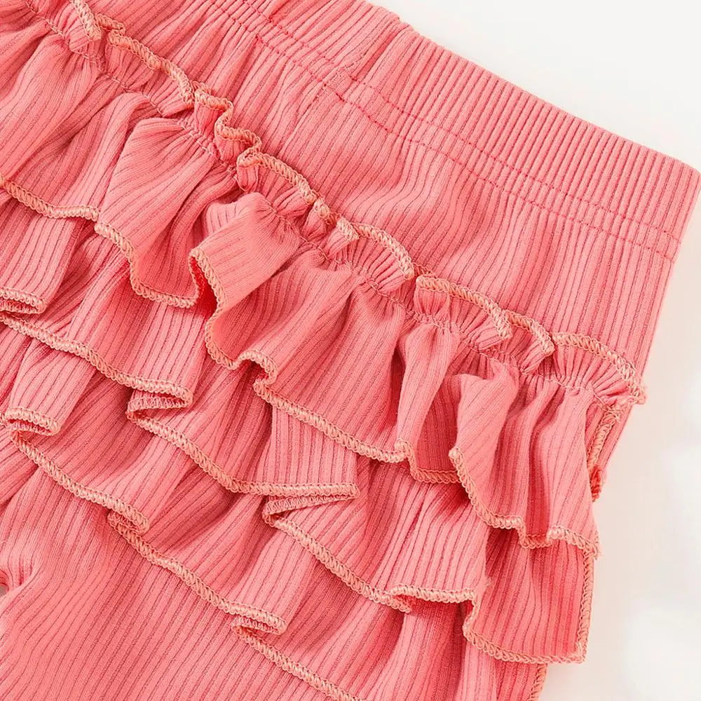 Spring and Autumn Infant Baby Boys Girls Solid Gray Red Ruffled Tops +Pants Homewear Casual Stretchy Outfits Breathable Set Z19$ | Детская