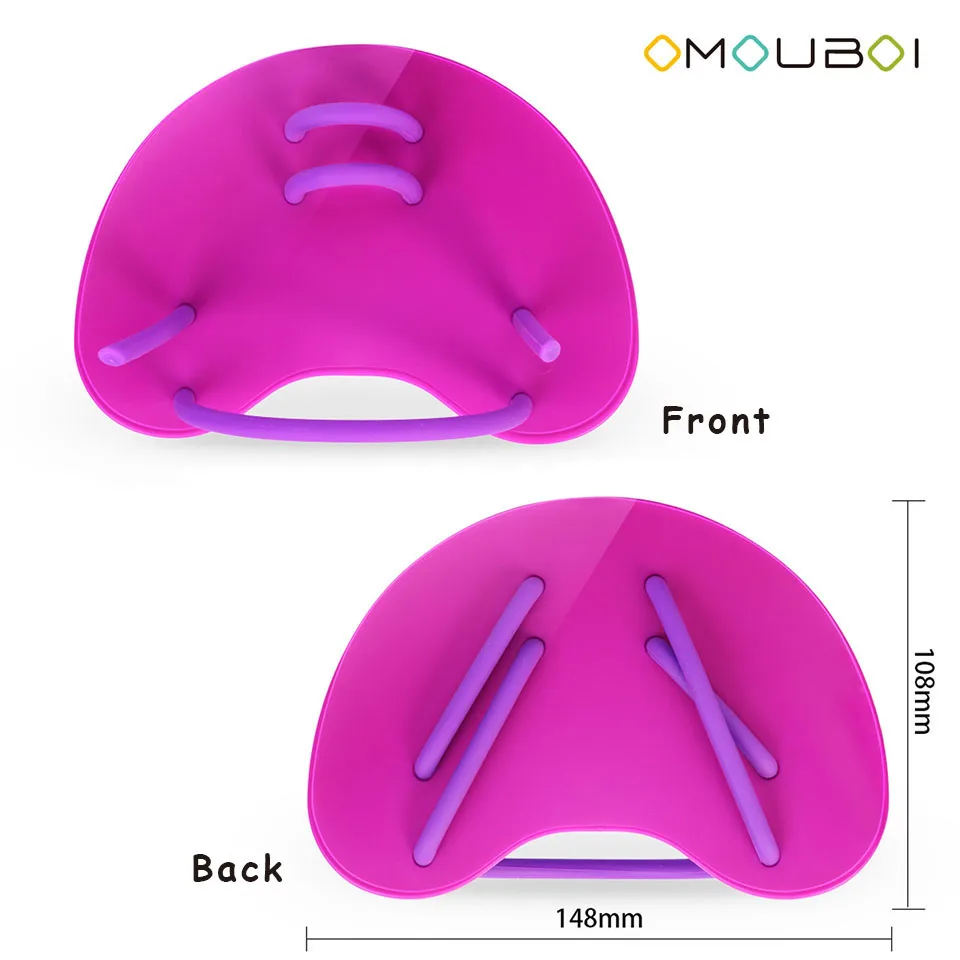 OMOUBOI силиконовые строка Регулируемый Плавание Training Перчатки Руки Ласты с Дети