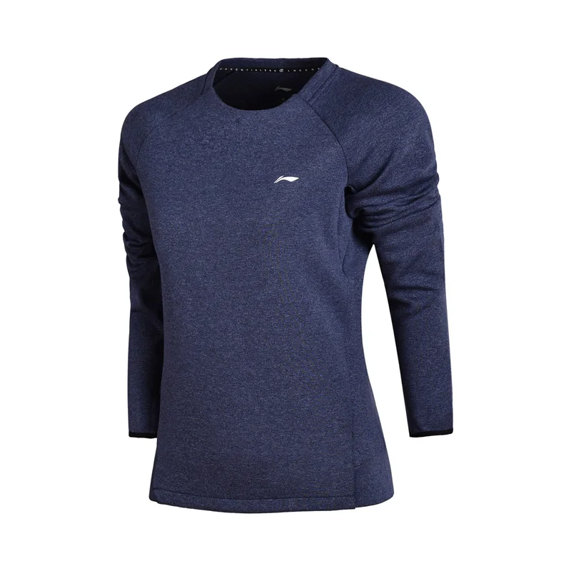 Li-Ning женский базовый трикотажный топ тренировочный свитер рубашка для фитнеса