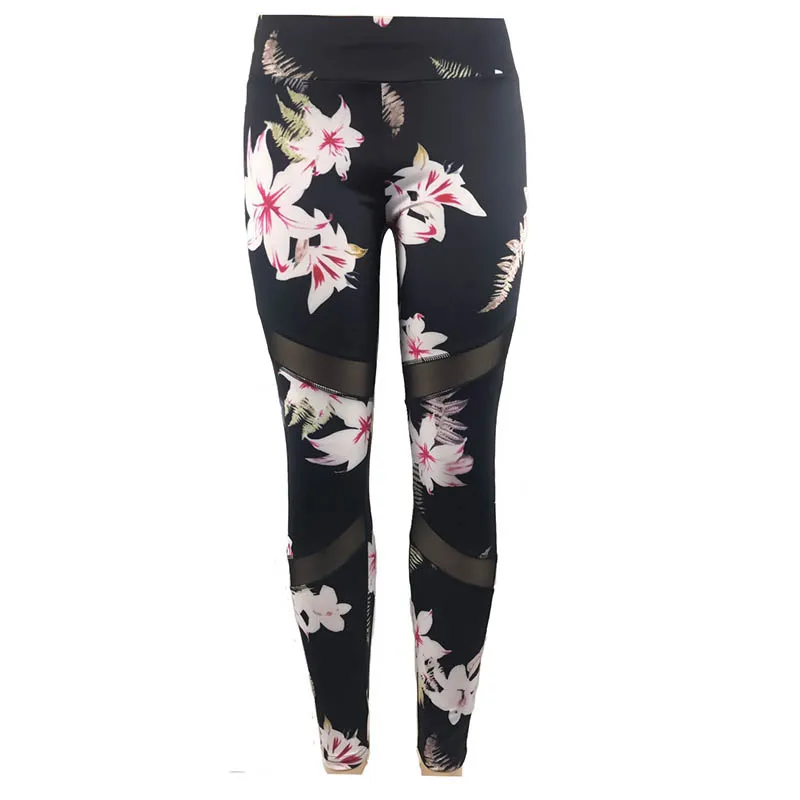 Сексуальный костюм для йоги комплект из 2 предметов с цветочным принтом