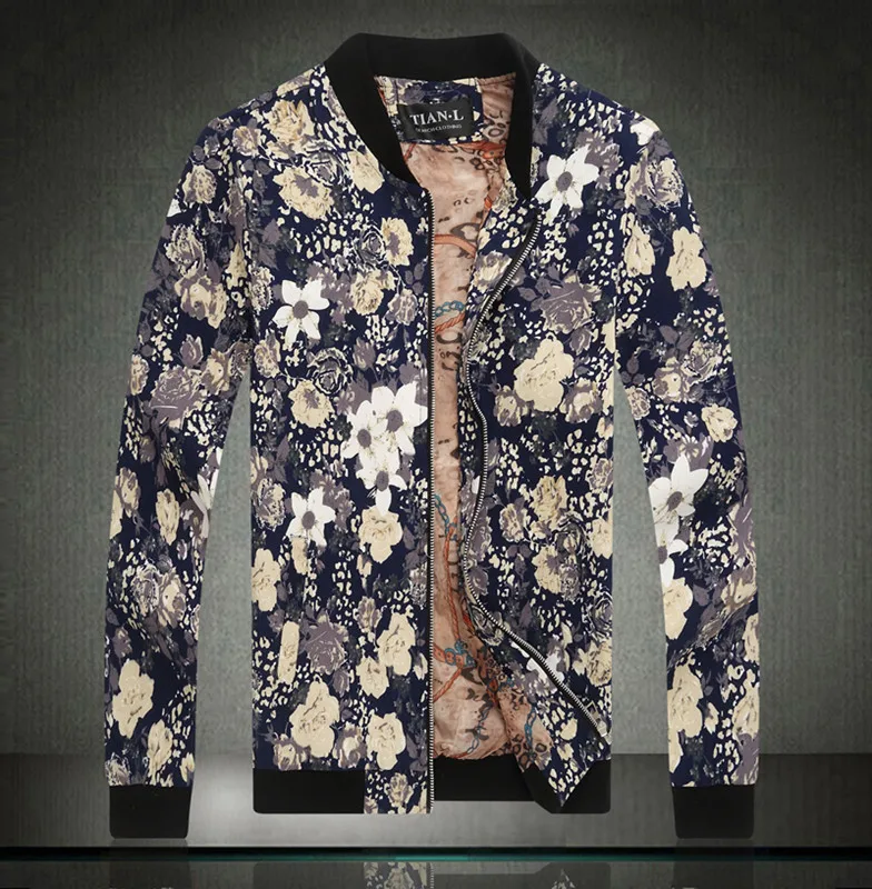 Молодежная Повседневная куртка бомбер с цветочным принтом для мальчиков Мужская
