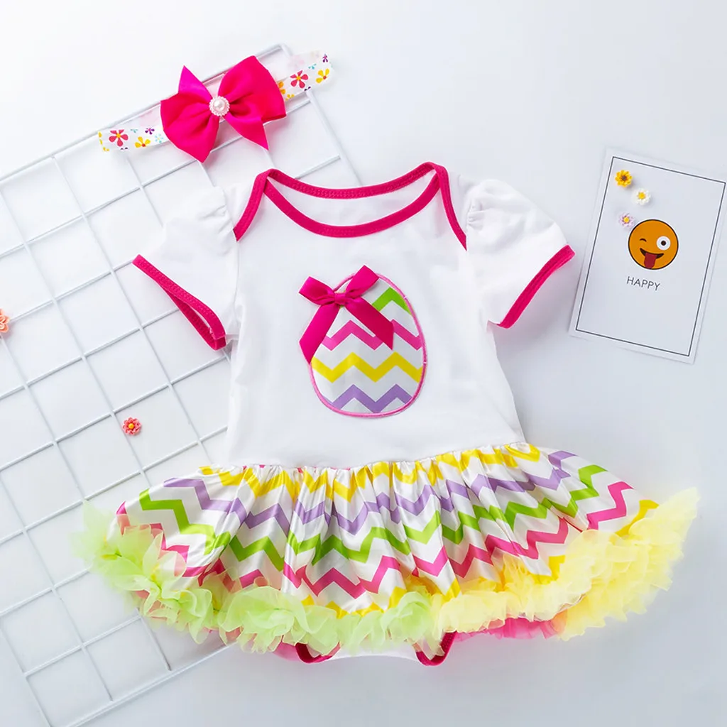 Комплект одежды для малышей 4 предмета платье-пачка принцессы с пасхальными