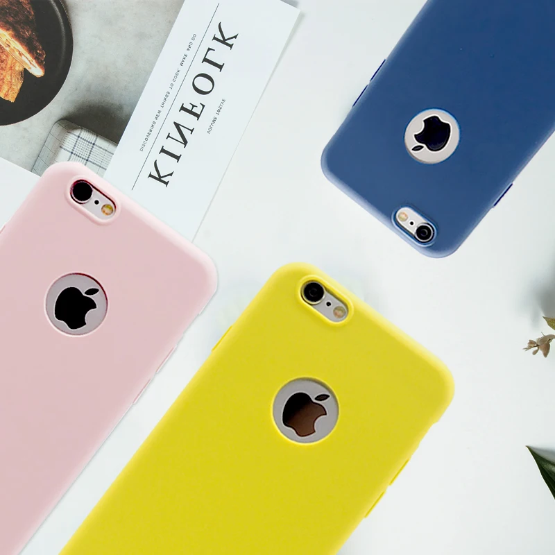 Sixeve для телефона чехол iPhone 7 6 s 8 плюс 5 5S SE х Мягкий Coque модные Цвет ful карамельный