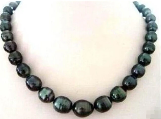 Женский подарок слово новое 9-10 мм рисовый черный культивированный жемчуг TAHITIAN