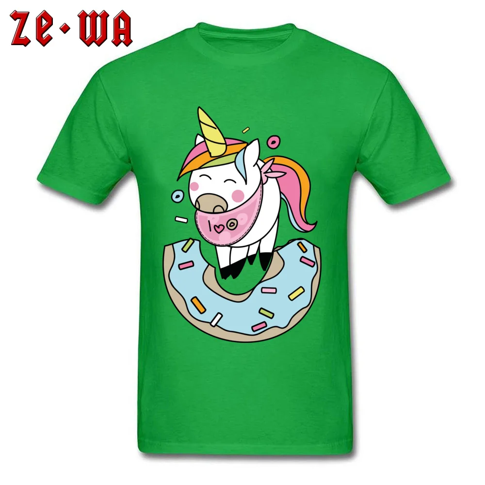 Kawaii Unicorn Love Donuts футболка хипстер Мужская Панк черная хлопковая ткань одежда милый