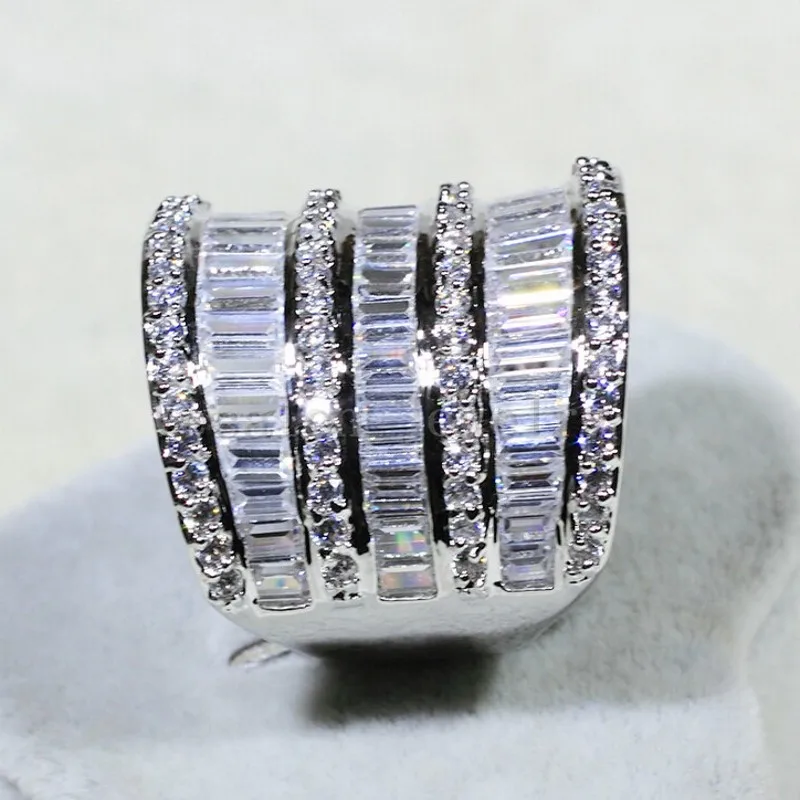 Vecalon Luxury Women Valuable Jewelry ring AAAAA Zircon Cz 925 Sterling Silver Engagement wedding Band rings for women Gift | Украшения и