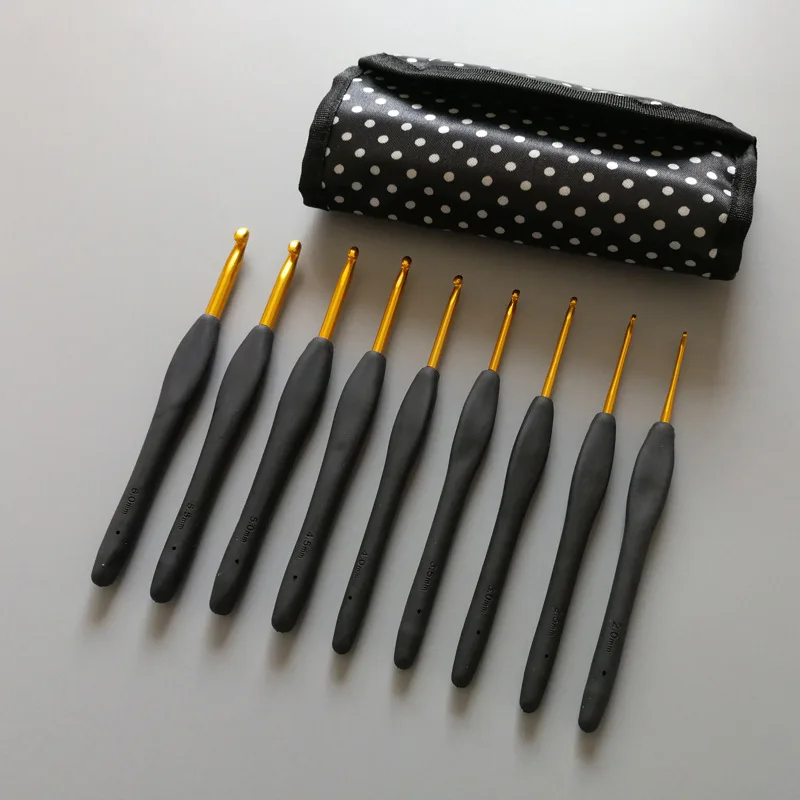 9 шт./компл. Силиконовая ручка алюминиевый крючок для вязания крючком инструмент