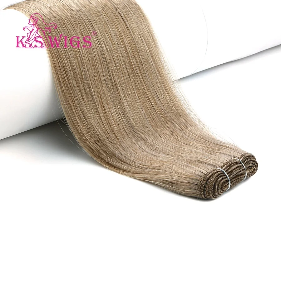 K.S парики 24 ''100 г/шт. прямые волосы Реми уток человеческих волос для наращивания двойные нарисованные человеческие волосы пучки