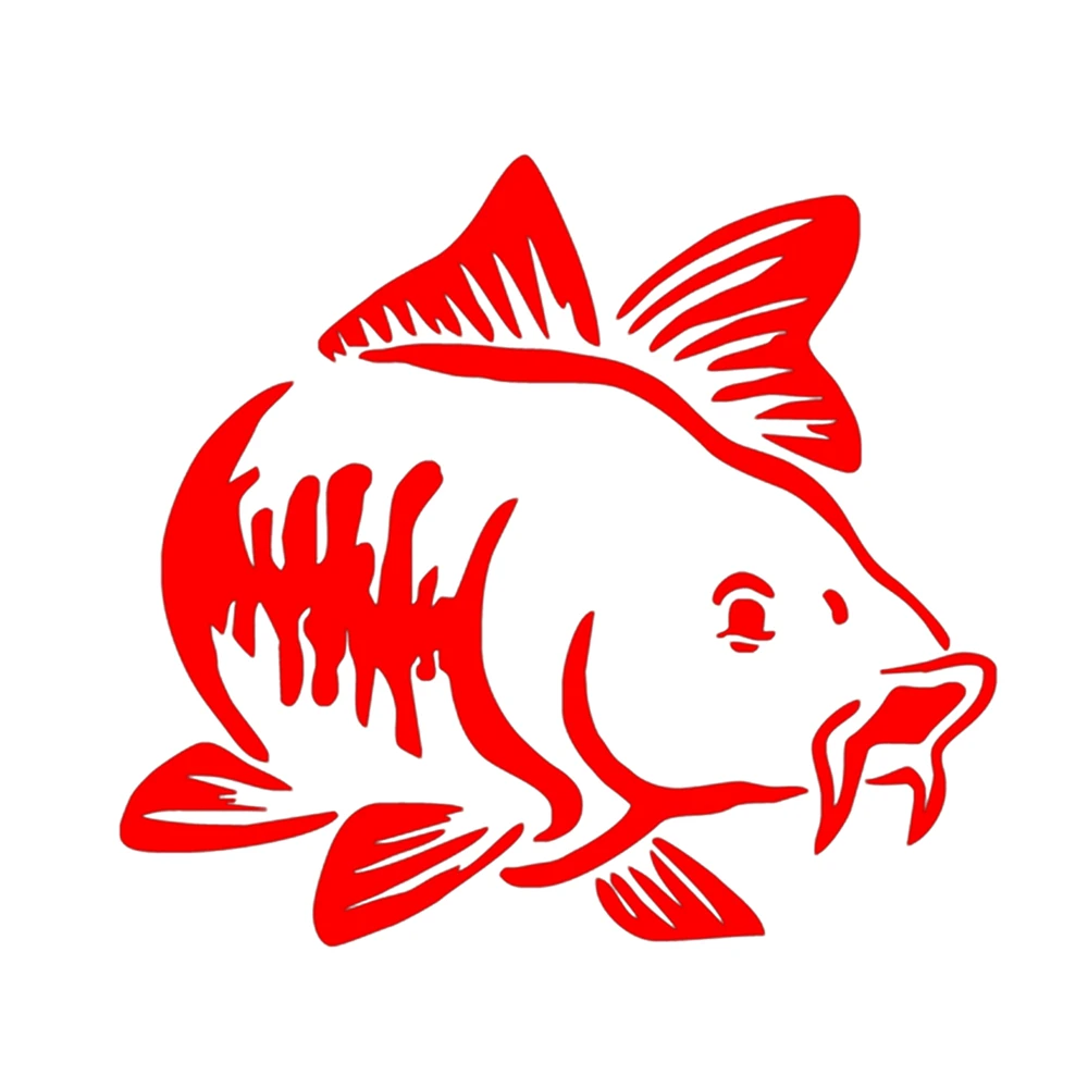 Наклейка на автомобиль Carp Fishing Cartoon Animal Pattern размером 20*16 см, 7 цветов, из виниловой пленки, автомобильные аксессуары