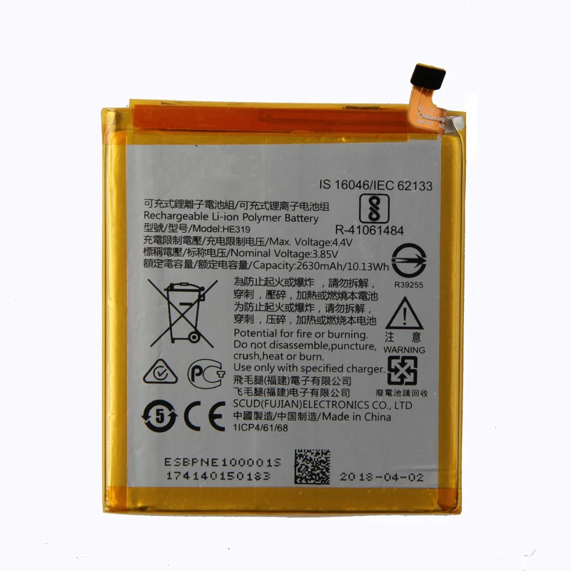 Оригинальный аккумулятор для телефона HE319 Nokia 3 TA-1020 1028 1032 1038 2630 мАч | Мобильные