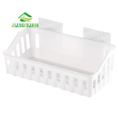 White JiangChaoBo крепкие вискозные полки для ванной комнаты, принадлежности для ванной комнаты, Туалетная пластиковая настенная полка для хранения, стойка для мытья - Цвет: White
