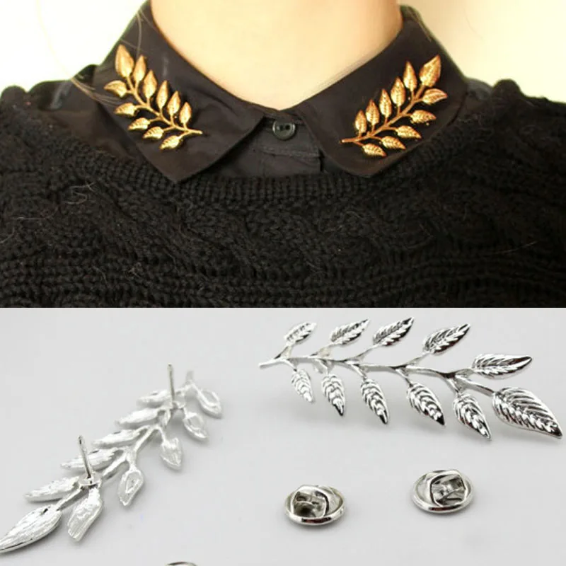 Мода 1 шт женское Новое прибытие изысканный лист воротник булавка креативная